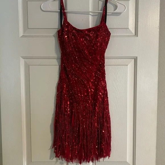 Amarra 94286 Scoop Neck Fringed Cocktail Dress